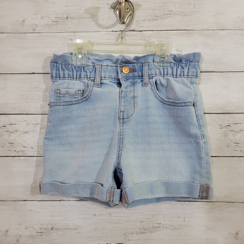 Victory Heart Girls Light Wash Paperbag Waist Denim Shorts Size 10